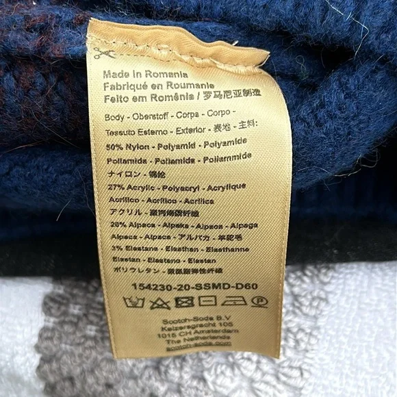 💚🧡💙Scotch & Soda alpaca blend sweater large green orange blue - Picture 12 of 13